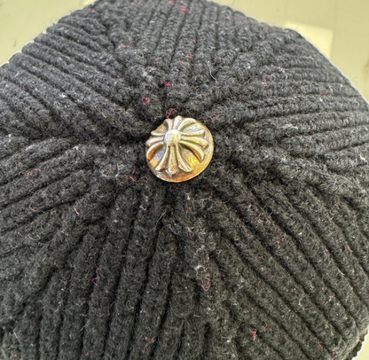 Chrome Hearts Cross 3 Cemetery Cross Patch Beanie Cap Black (Pre-Owned)