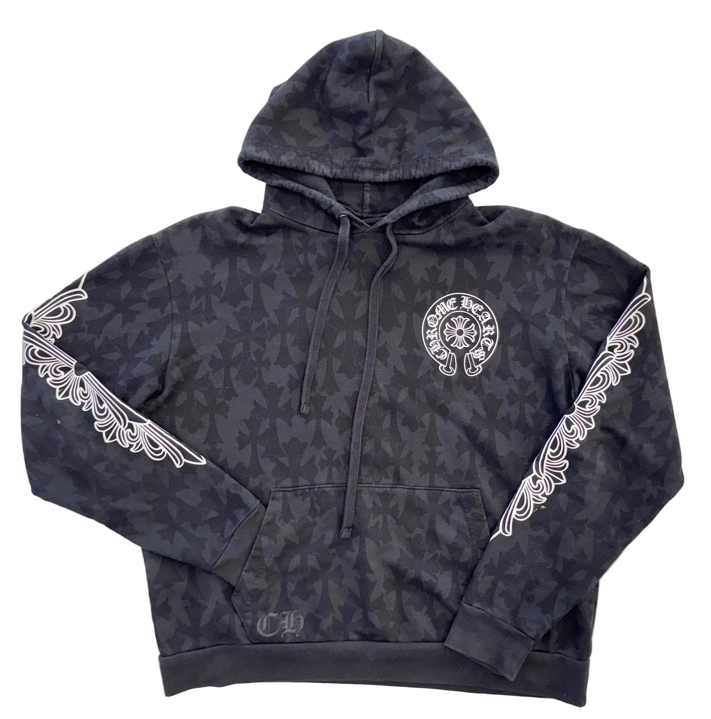 Chrome Hearts Plus Cross All Over Print Hoodie 'Black' (Pre-Owned)