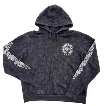 Chrome Hearts Plus Cross All Over Print Hoodie 'Black' (Pre-Owned)