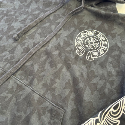 Chrome Hearts Plus Cross All Over Print Hoodie 'Black' (Pre-Owned)
