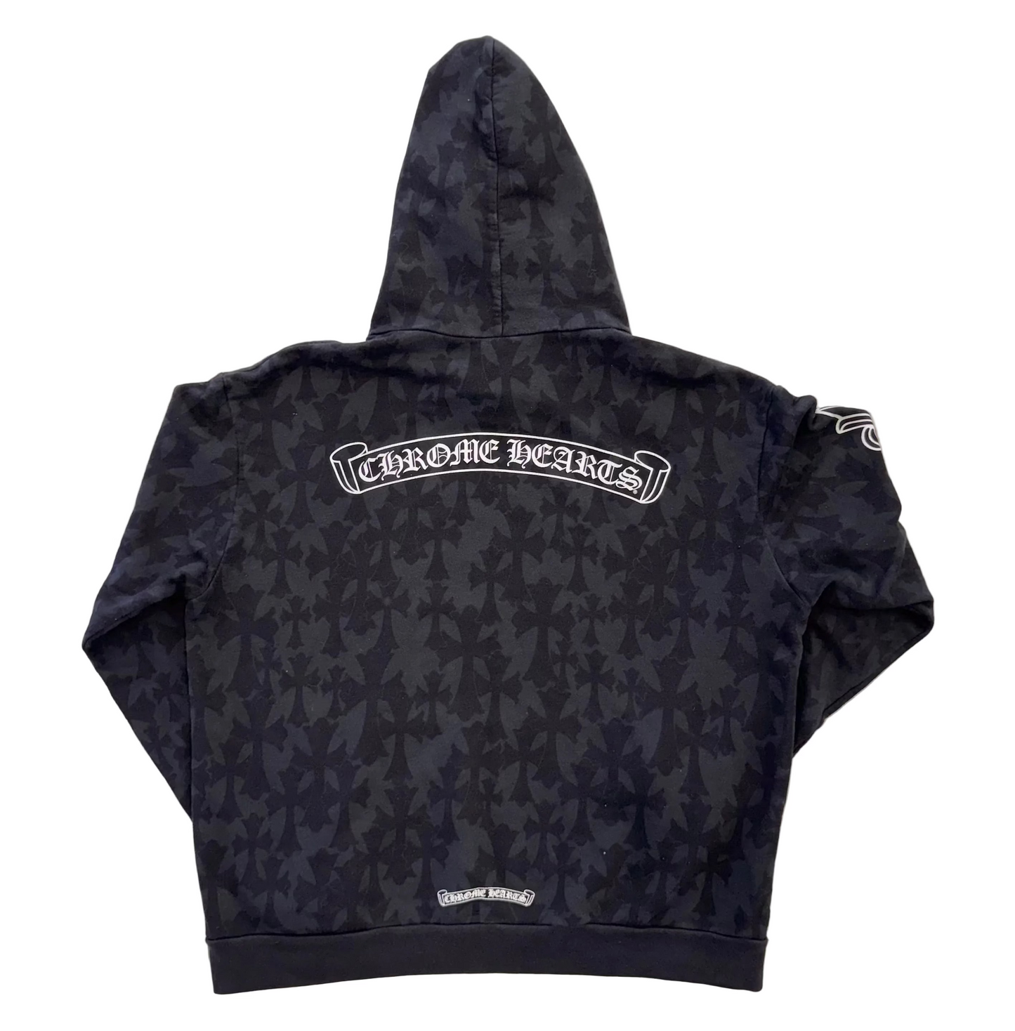 Chrome Hearts Plus Cross All Over Print Hoodie 'Black' (Pre-Owned)