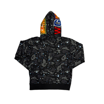 BAPE Space Camo Shark Full Zip Double Hoodie Black Multi (Pre-Owned)