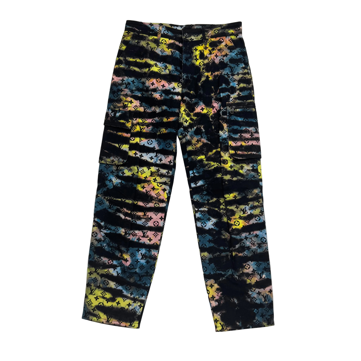 Louis Vuitton Printed Monogram Tie-Dye Cargo Denim Pant Multicolor (Pre-Owned)