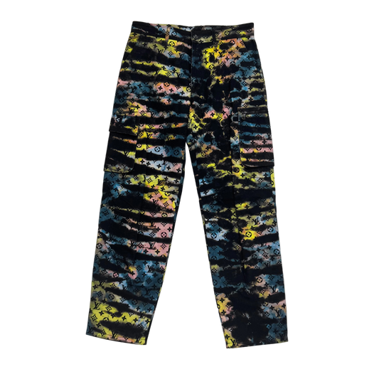 Louis Vuitton Printed Monogram Tie-Dye Cargo Denim Pant Multicolor (Pre-Owned)