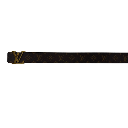 Louis Vuitton Dark Brown Leather Plate Buckle Men's Belt 90/36 (Pre-Owned)