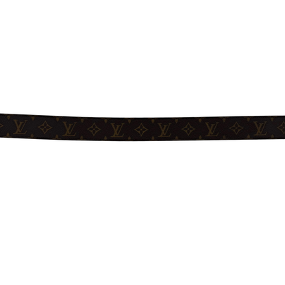 Louis Vuitton Dark Brown Leather Plate Buckle Men's Belt 90/36 (Pre-Owned)