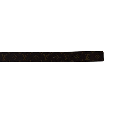 Louis Vuitton Dark Brown Leather Plate Buckle Men's Belt 90/36 (Pre-Owned)