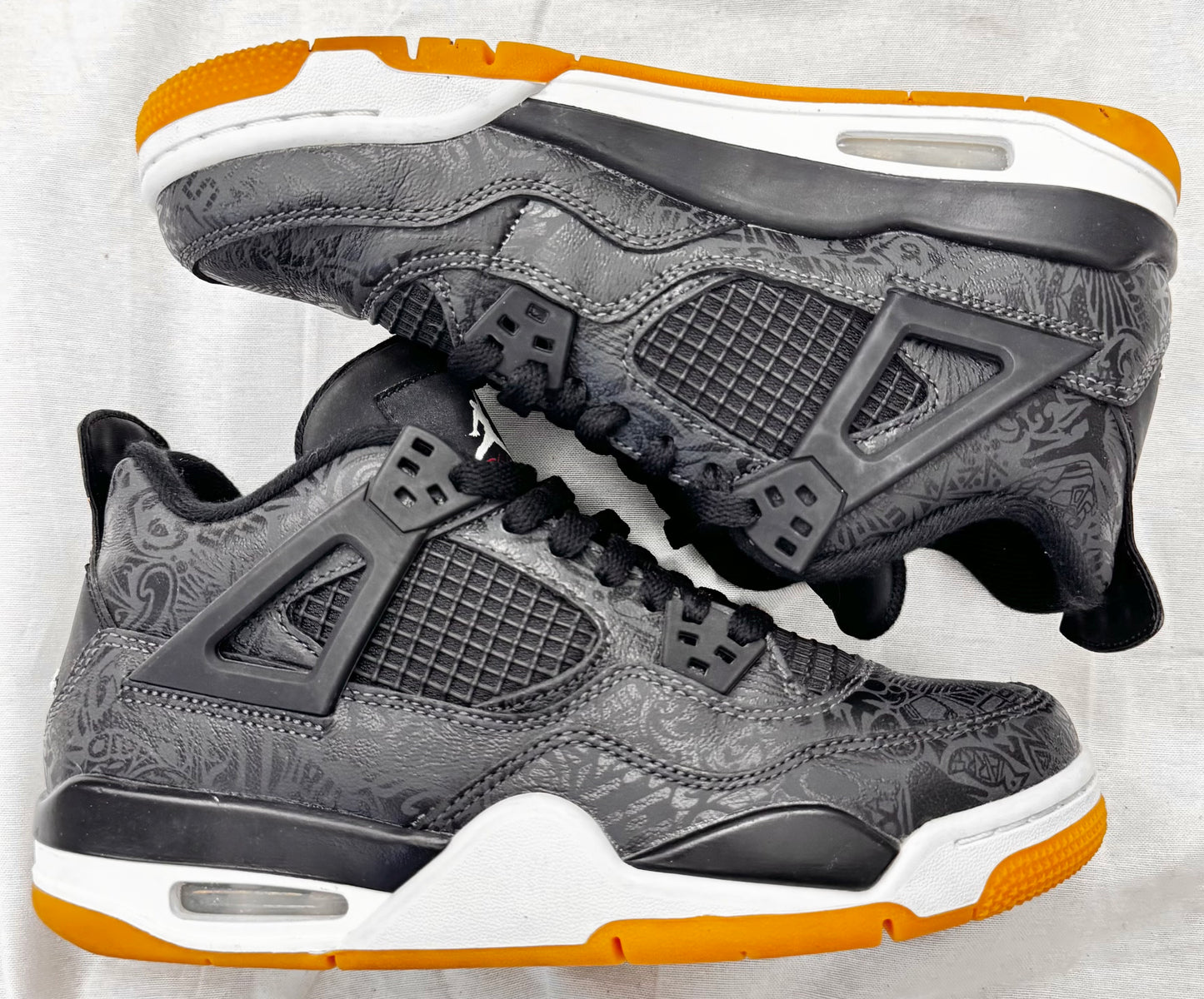 Jordan 4 Retro Laser Black Gum (GS) (Pre-Owned)