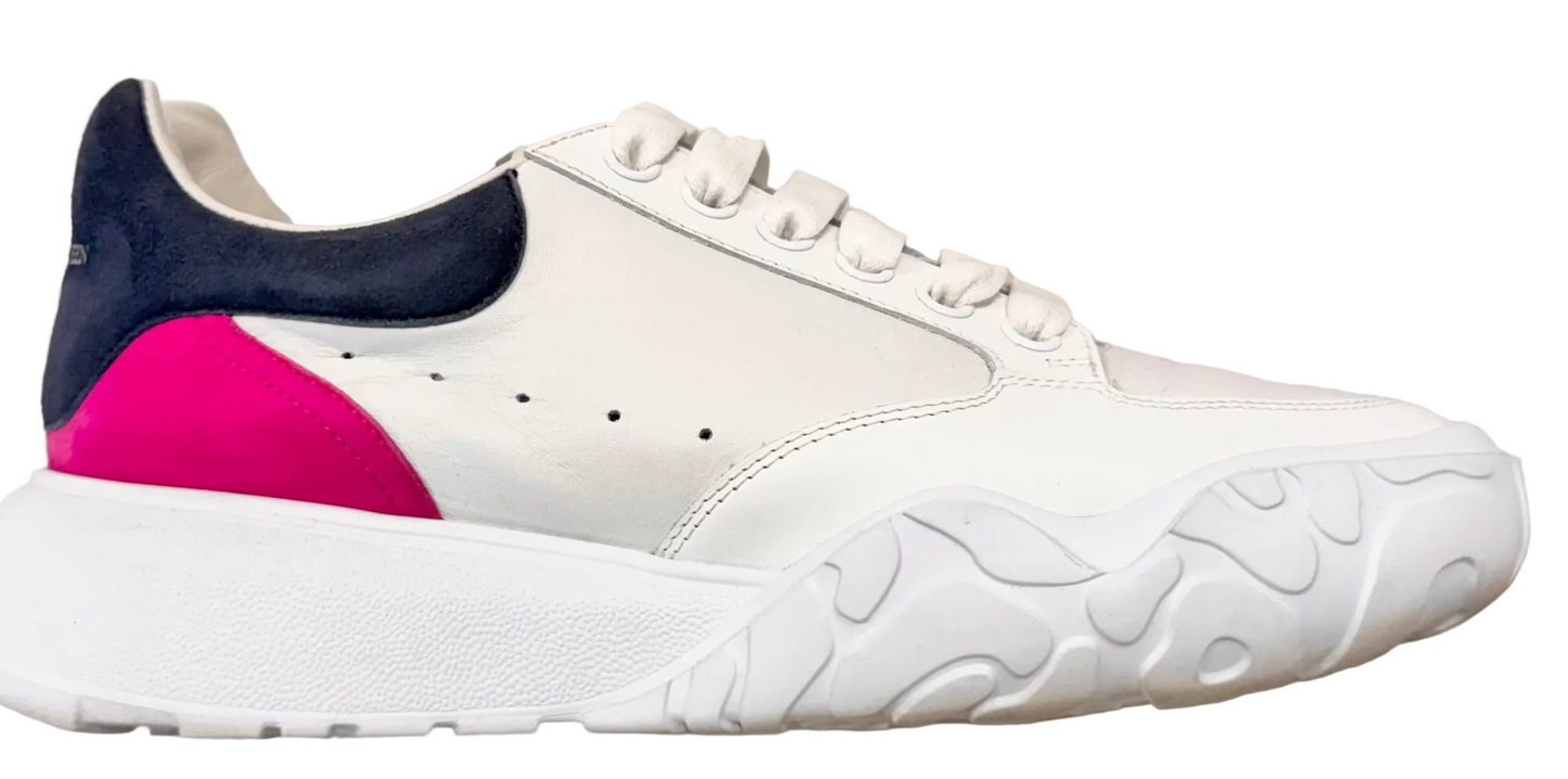 Alexander McQueen Oversized Court Trainer White Navy Pink (Women's) (Pre-Owned)