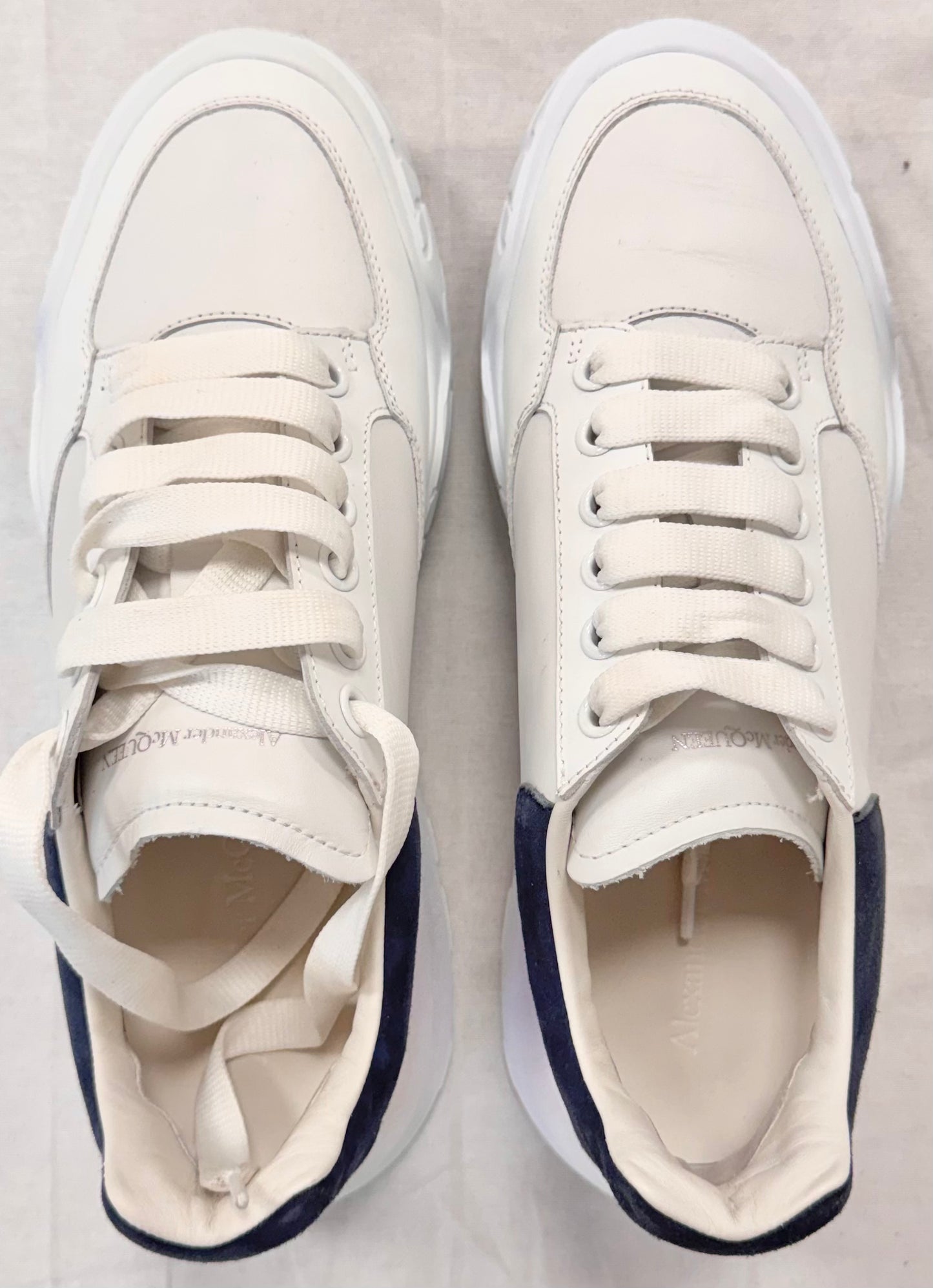 Alexander McQueen Oversized Court Trainer White Navy Pink (Women's) (Pre-Owned)