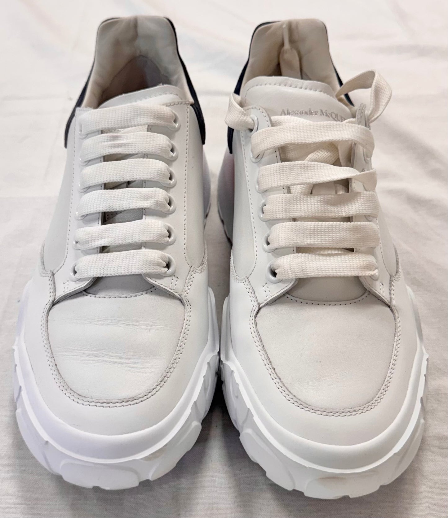 Alexander McQueen Oversized Court Trainer White Navy Pink (Women's) (Pre-Owned)