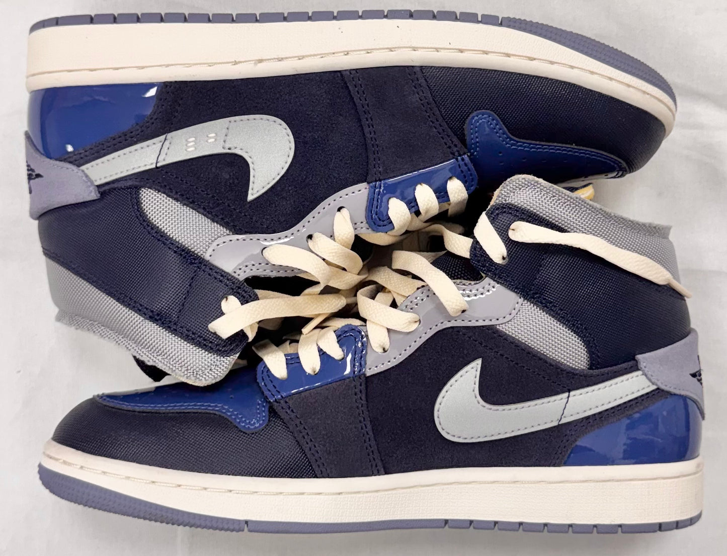Jordan 1 Mid SE Craft Obsidian French Blue Ashen Slate White (Pre-Owned)