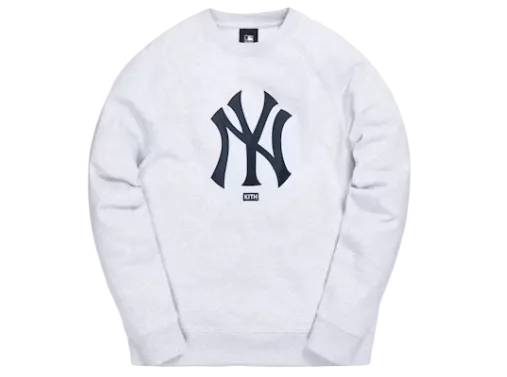 Kith For Major League Baseball New York Yankees Satin Crewneck 'Light Heather Grey'