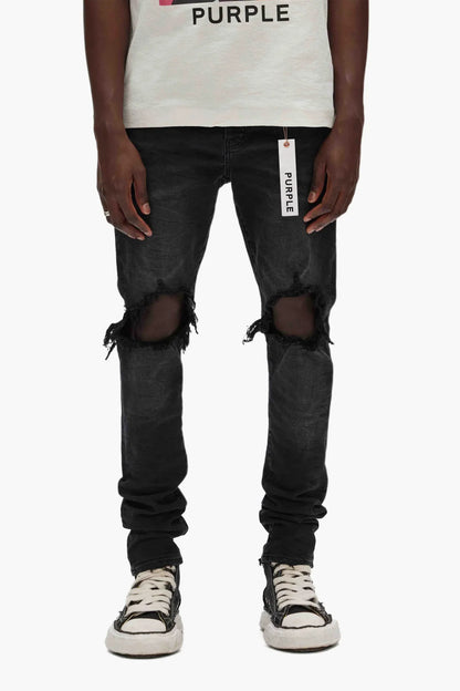 Purple P002 Black Wash Blowout Jeans
