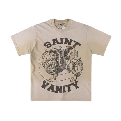 Saint Vanity Brown Griffin Cream Tee
