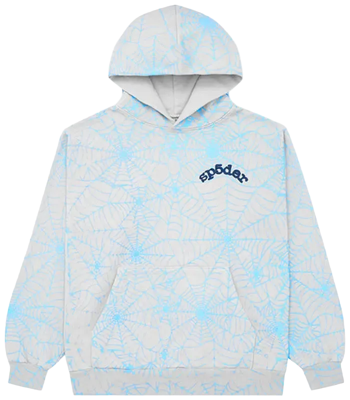 Sp5der AOP Web Hoodie 'Heather Grey'