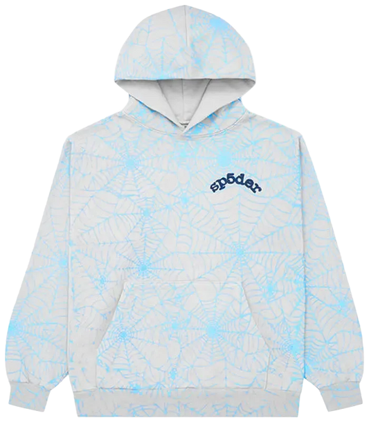 Sp5der AOP Web Hoodie 'Heather Grey'