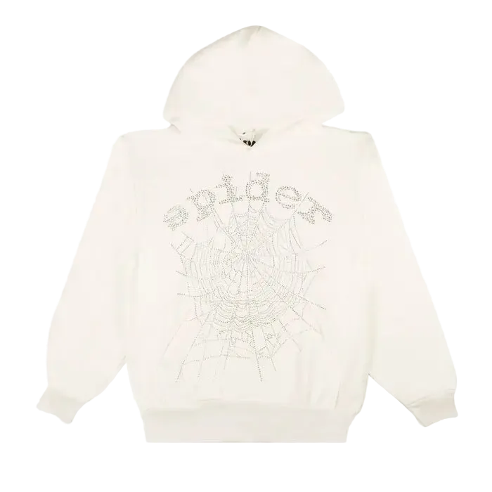 Sp5der OG Rhinestone Hoodie 'White'