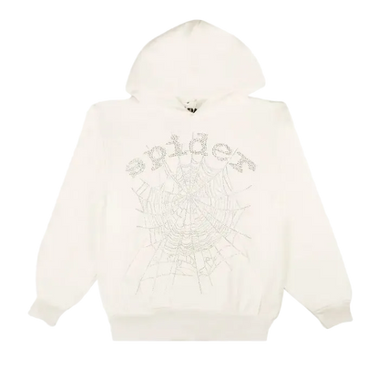 Sp5der OG Rhinestone Hoodie 'White'