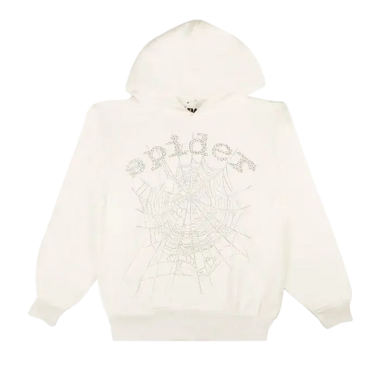 Sp5der OG Rhinestone Hoodie 'White'