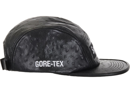 Supreme Ostrich Embossed Leather GORE-TEX Camp Cap Black