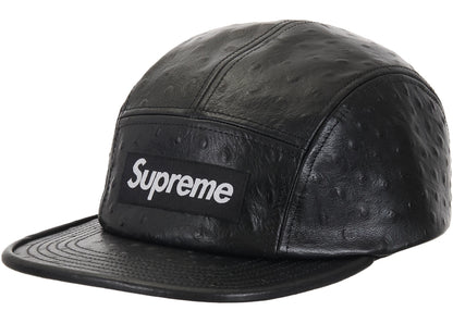 Supreme Ostrich Embossed Leather GORE-TEX Camp Cap Black