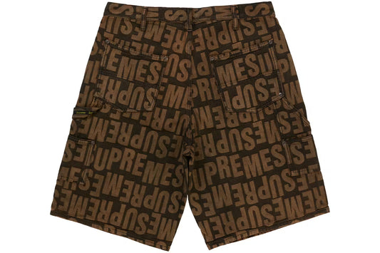 Supreme Repeat Jacquard Double Knee Denim Short 'Dark Brown'