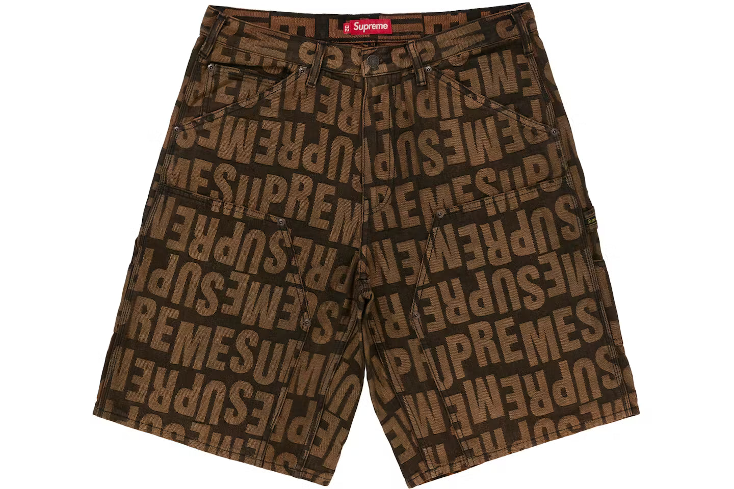 Supreme Repeat Jacquard Double Knee Denim Short 'Dark Brown'