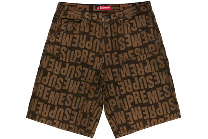 Supreme Repeat Jacquard Double Knee Denim Short 'Dark Brown'