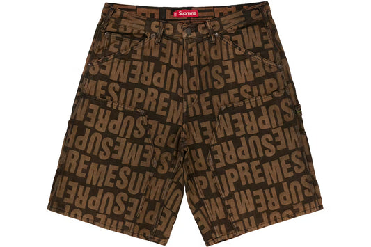 Supreme Repeat Jacquard Double Knee Denim Short 'Dark Brown'