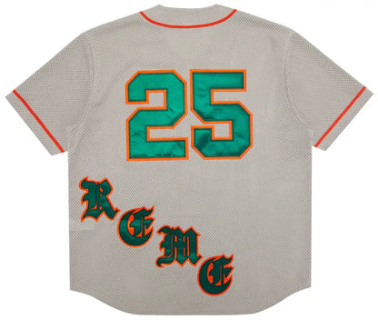 Supreme Old English Baseball Jersey 'Grey'
