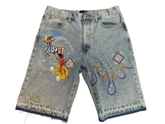 Lost Intricacy Blue Denim Shorts