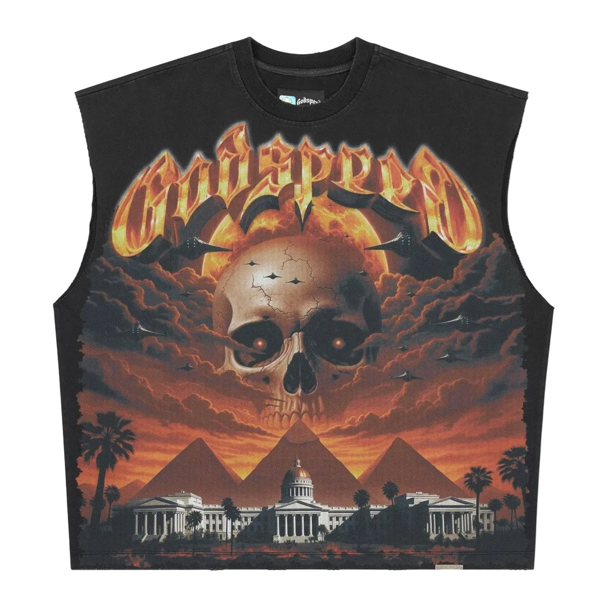 Godspeed Echoes Empire Sleeveless T-shirt 'Black Wash'