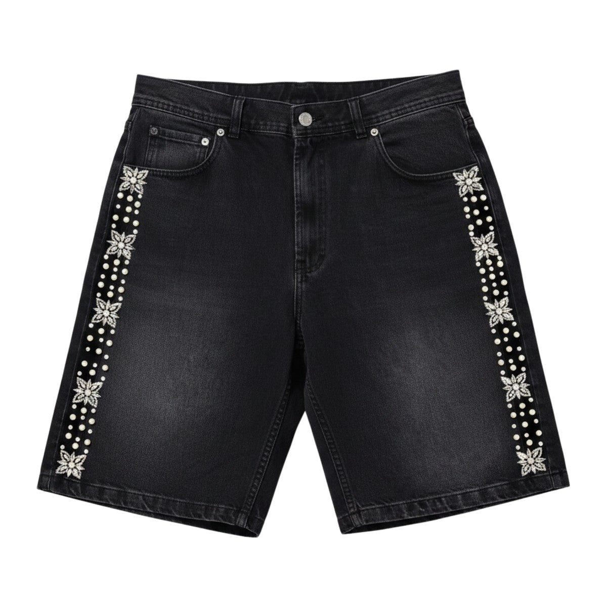 Fraternal Desires 'Concrete Pearl' Black Jeans Shorts