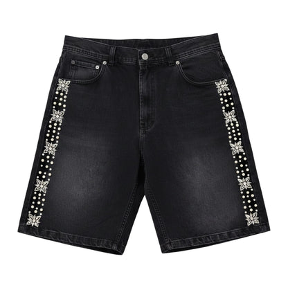 Fraternal Desires 'Concrete Pearl' Black Jeans Shorts