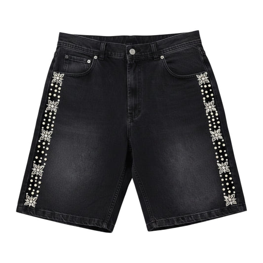 Fraternal Desires 'Concrete Pearl' Black Jeans Shorts