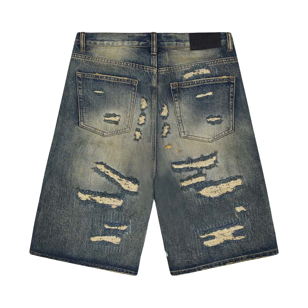 Lost Shadows Distressed Short 'Blue/Bone'