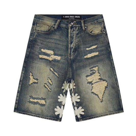 Lost Shadows Distressed Short 'Blue/Bone'