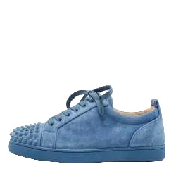 Christian Louboutin Blue Suede Louis Junior Spikes