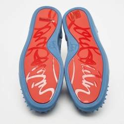 Christian Louboutin Blue Suede Louis Junior Spikes