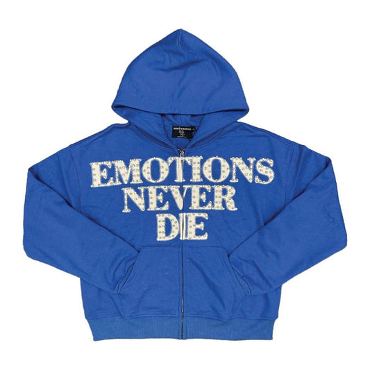 Mixed Emotion Blue End Rhinestone Hoodie