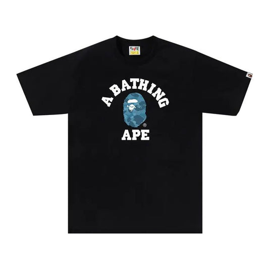 Bape Honeycomb Camo College Tee 'Black/Blue'
