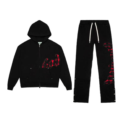 Godspeed OG Logo Sweatsuit (Black Red Plaid)