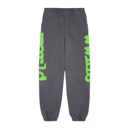 Pantalones deportivos Sp5der Beluga gris pizarra/verde
