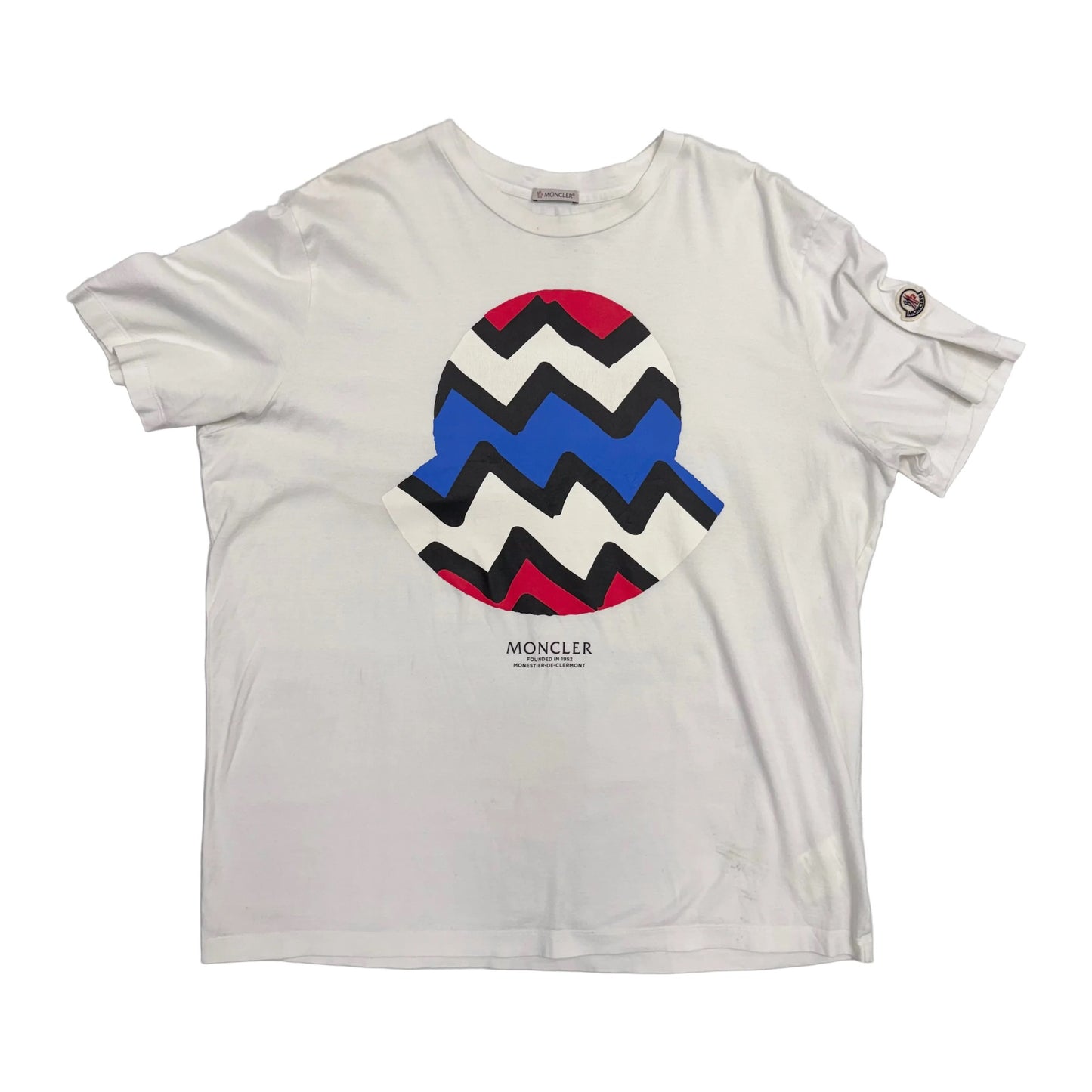 Moncler Zig Zag Logo Tee 'White' (Pre-Owned)