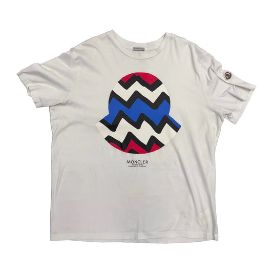 Moncler Zig Zag Logo Tee 'White' (Pre-Owned)