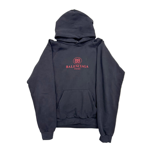 Balenciaga Black BB Mode Print Hoodie 'Black/Red' (Pre-Owned)