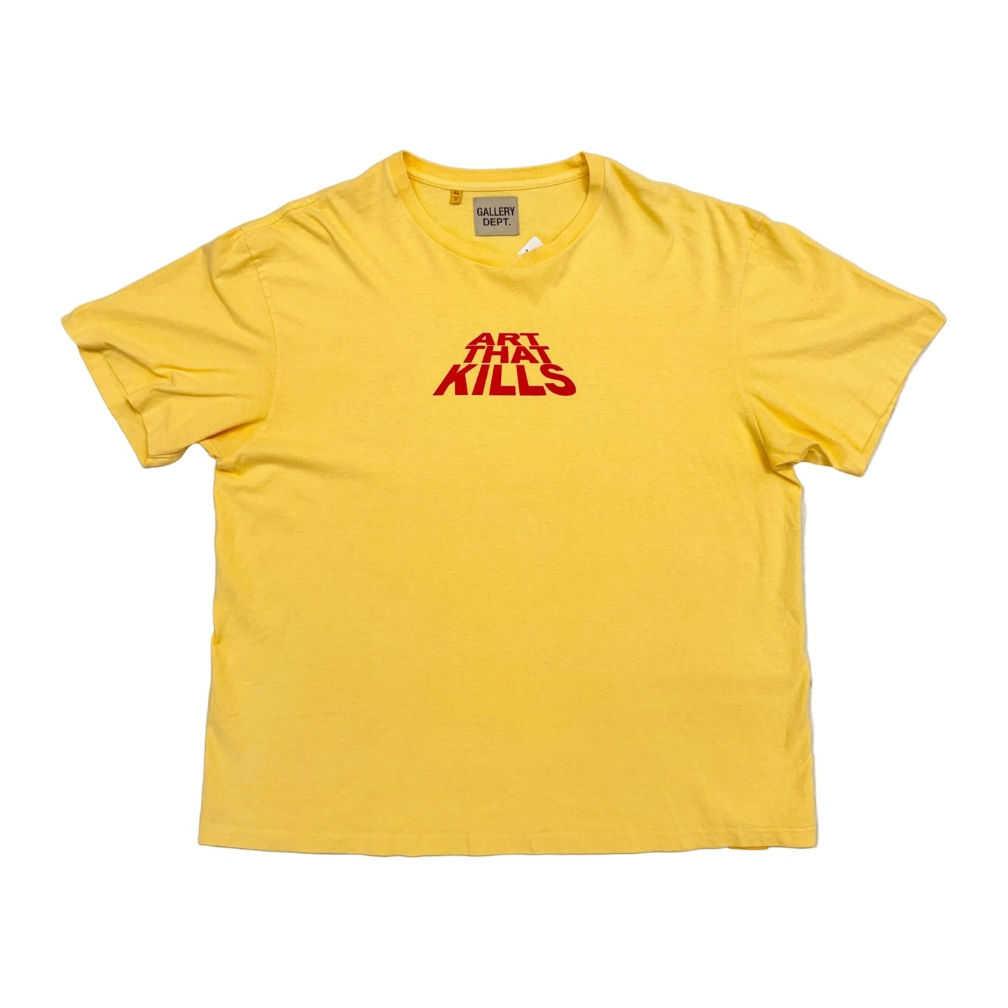 Gallery Dept. Art That Kills Stack Logo T-Shirt 'Yellow' (Pre-Owned)