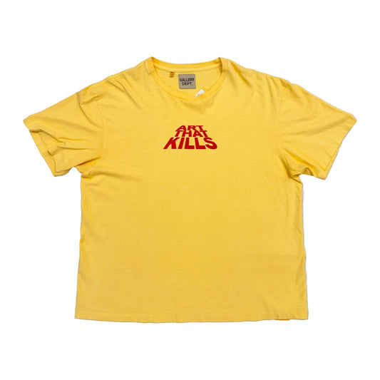 Gallery Dept. Art That Kills Stack Logo T-Shirt 'Yellow' (Pre-Owned)