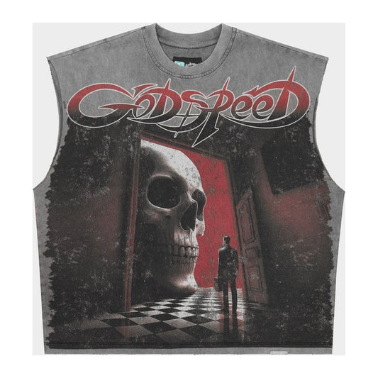 Godspeed Fate’s Doorstep Sleeveless T-shirt 'Grey Wash'
